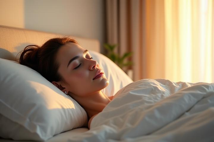 Osoba mirno spava u udobnom krevetu, simbolizuje optimizaciju sna