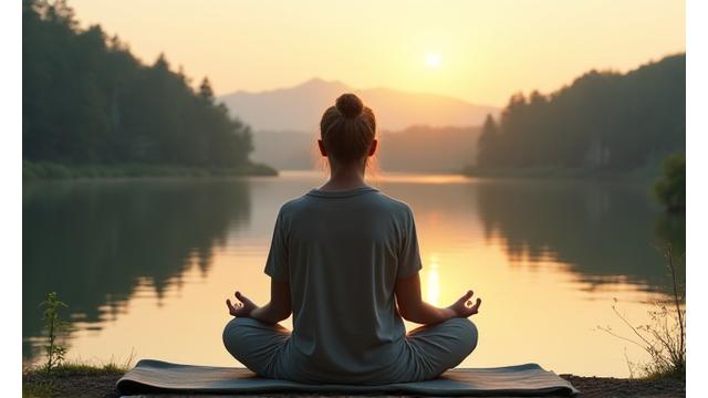 Osoba meditira u mirnom prirodnom okruženju
