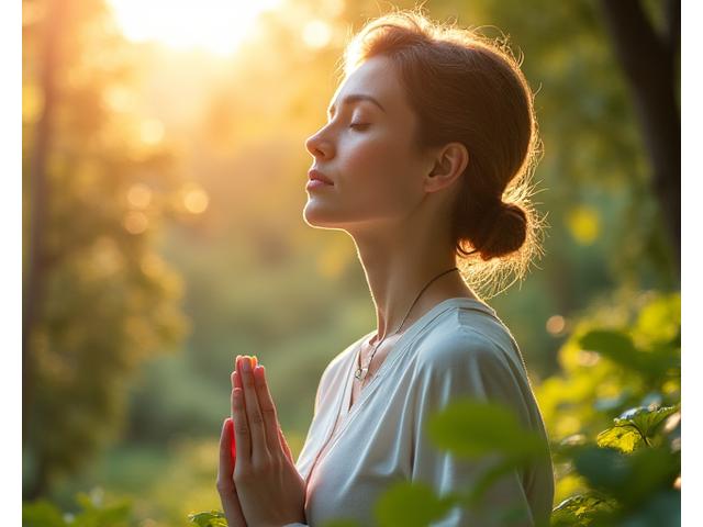 Žena sa slušalicama meditira u prirodi, simbolizujući harmoniju wellness proizvoda