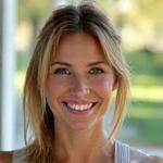 Portret Marije Petković, fitnes trenera, u teretani punoj svetlosti.